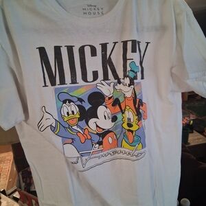 Disney White Mickey & Friends Graphic Tee with Colorful Crew